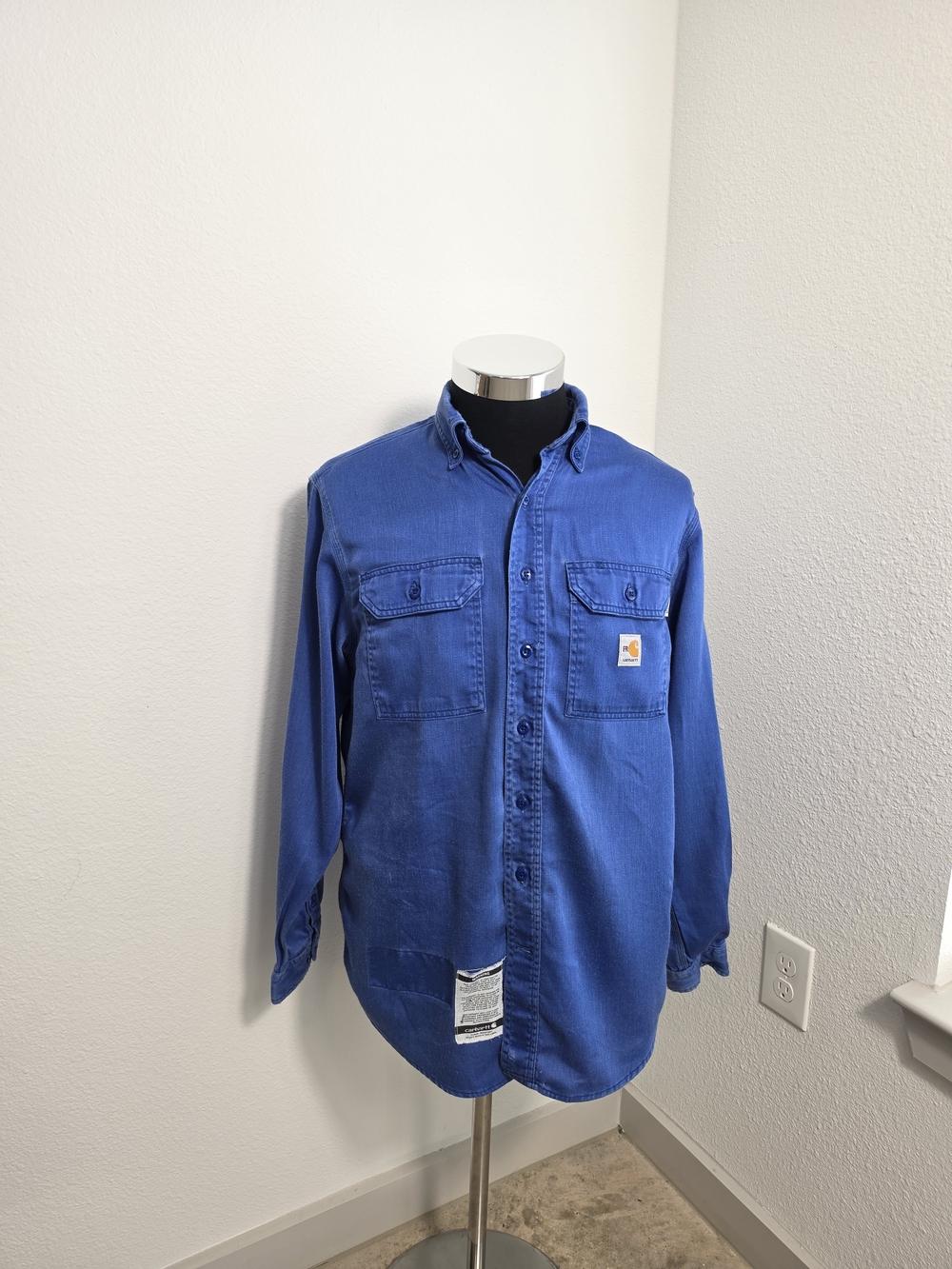 ​Carhartt FR Shirt FRS003 RYL Blue Flame Resistant Medium Regular Milliken Ampli